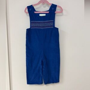 Precious Kids: Boys Blue with Red /  White Accent, Smocked Longall, Size 4T